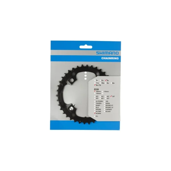 SHIMANO ACERA [FC-M361] LÁNCTÁNYÉR [38T] -  FEKETE Y1KN98040