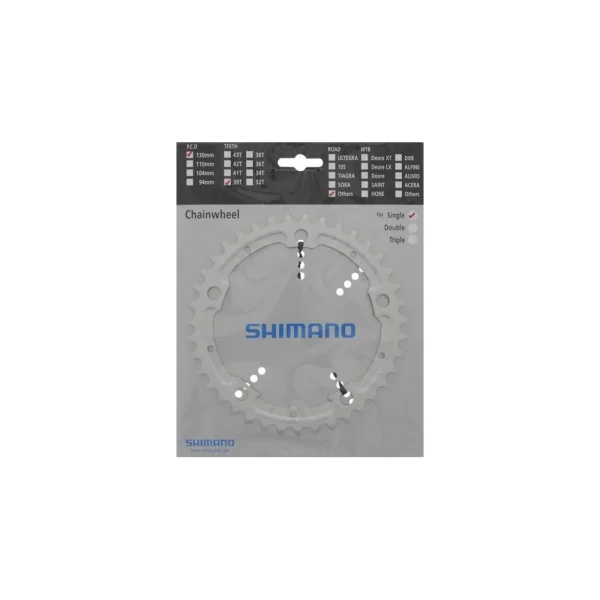 SHIMANO ALFINE LÁNCTÁNYÉR [39T] – EZÜST – DUPLA LÁNCVÉDŐHÖZ Y1HD39000
