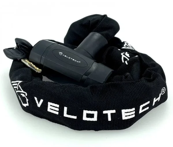 VELOTECH LÁNCOS ZÁR, INTEGRÁLT FEJJEL [FEKETE] 39808