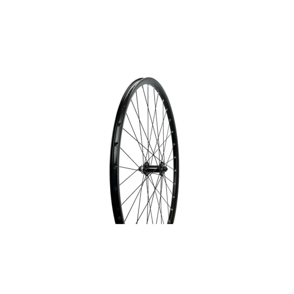 VELOTECH TÁRCSAFÉKES ELSŐ KERÉK 27,5" (584) FEKETE DUPLA FALÚ ALUMÍNIUM FELNI, GYZ. FEKETE SHIMANO AGY, FEKETE KÜLLŐ 15712